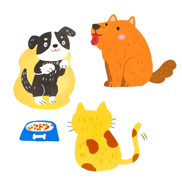 Perros Dibujados Gato Ilustración —  Fotos de Stock