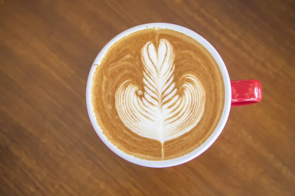 Kaffeetasse Mit Latte Art — Stockfoto