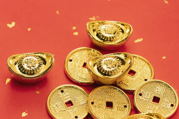 Kínai Pénz Aranyérmék — Stock Fotó