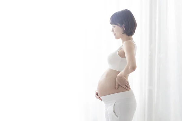 若い美しいアジア系妊婦 — ストック写真