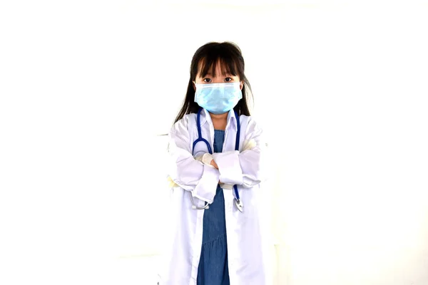 Meisje Een Ziektetest Kit Geschokt Infectie Stoppen Handschoenen Dragen Geanimeerde — Stockfoto