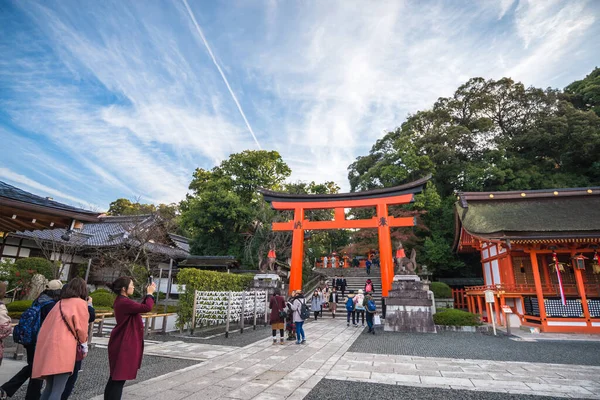 Kyoto Japan Listopad 2016 Turyści Fushimi Inari Sanktuarium Kioto Japonia — Zdjęcie stockowe