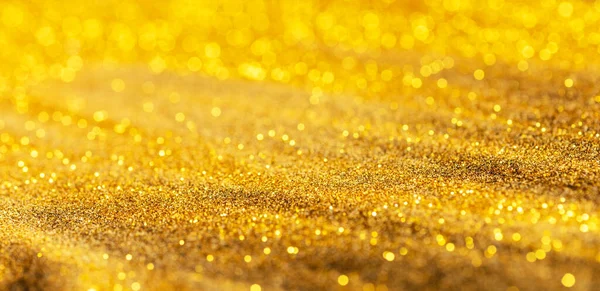 Gold Glitter Texture Sparkling Gold Bright Bokeh Blurred Diamond Dust — Stock Photo, Image