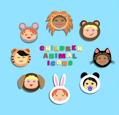 Hayvan kostümleri çocuklarda komik simgesi