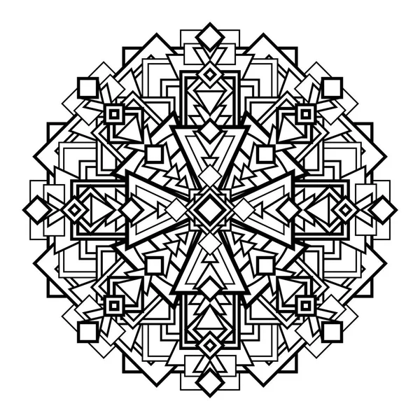 Monochrome Mandala. элемент этнического, религиозного дизайна — стоковый вектор