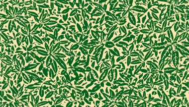 Yeşil yaprakları ile sorunsuz doku. Vektör desen