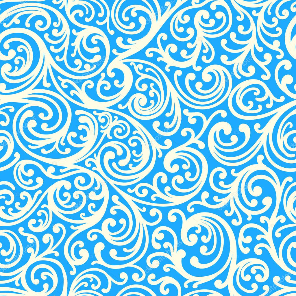 seamless frosty pattern. Hand-drawn stylized illustration. Vector pattern