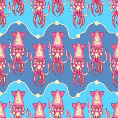 kalamar ile Seamless modeli. vektör