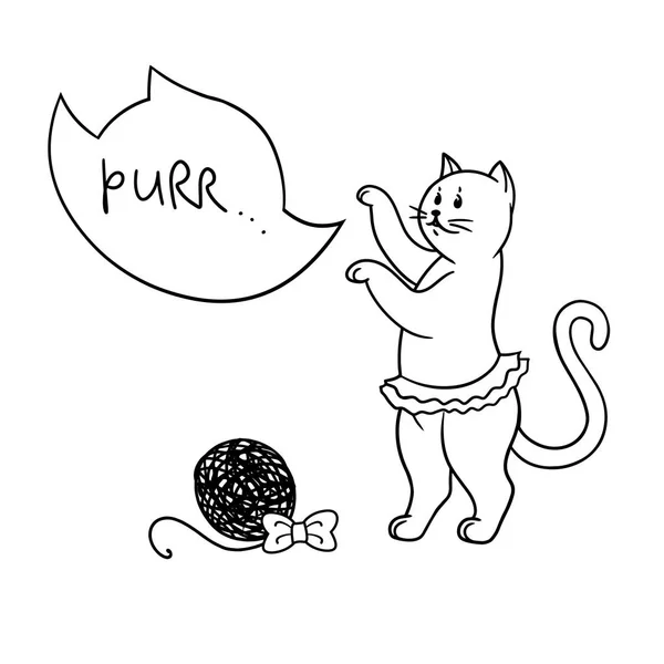 Tale bobler sæt tekst, besked med kat – Stock-vektor