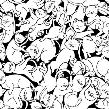 Sevimli kediler ile sorunsuz vektör desen