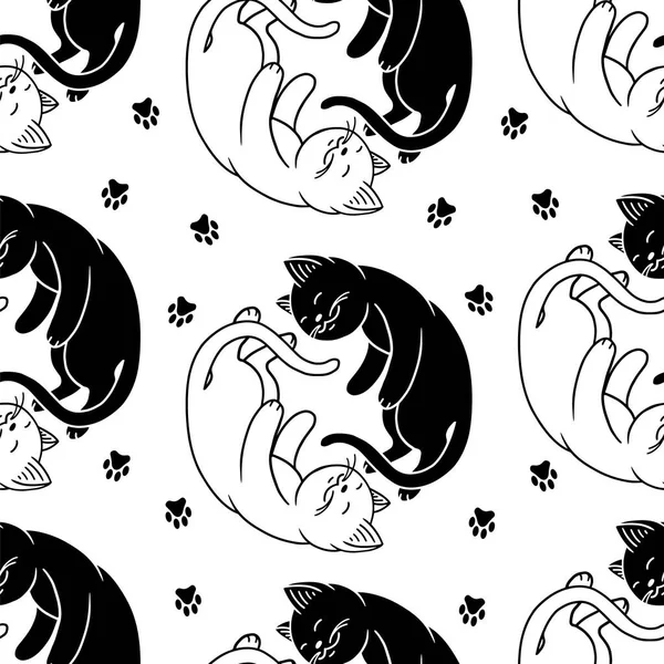 Sevimli kediler ile sorunsuz vektör desen