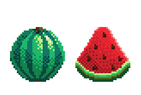 set of pixel art green vegetables icon. 32x32 pixels. Vector