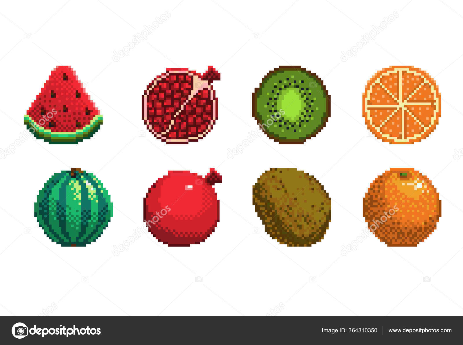 Ícone Laranja De Arte Em Pixel 32x32 Pixels Ilustração do Vetor