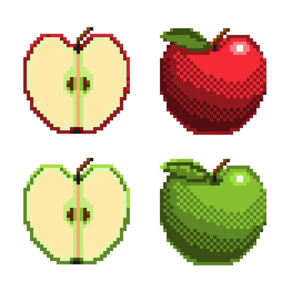 Appels en helften van appels pictogram. 32x32 pixels — Stockvector