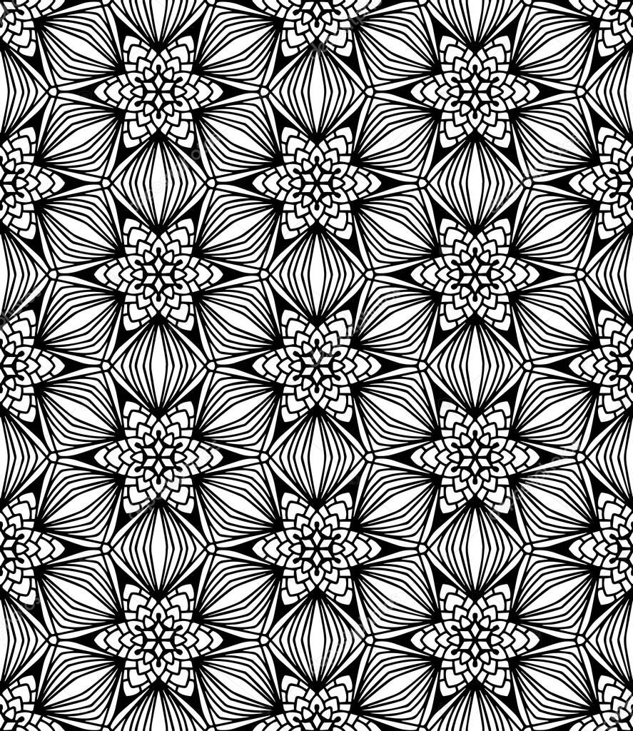 Seamless abstract pattern Vector coloring book