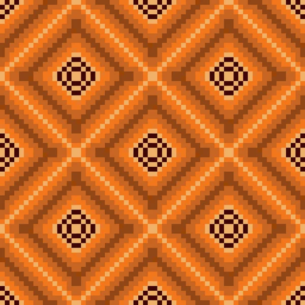 Quadrati geometrici senza cuciture, texture pixel — Vettoriale Stock