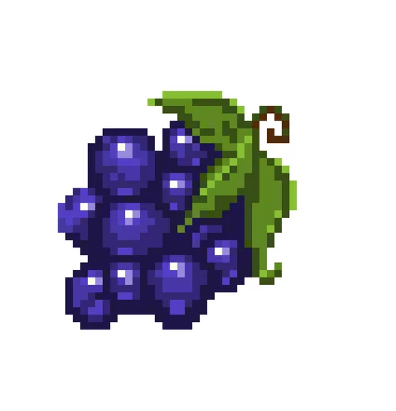 Pixel arte racimo de uvas icono, 32X32 vector — Vector de stock