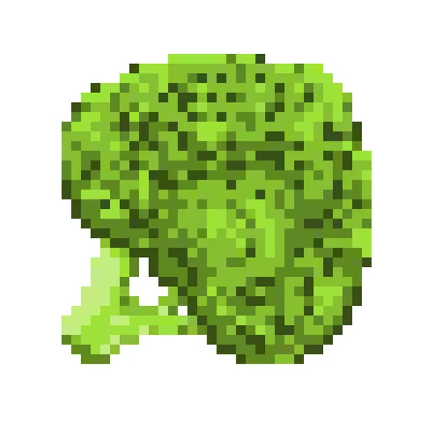 Pixel art broccoli icon, 32X32 vector illustration — Stock Vector