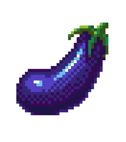 Pixel konst aubergine ikon, 32X32 vektor illustration — Stock vektor