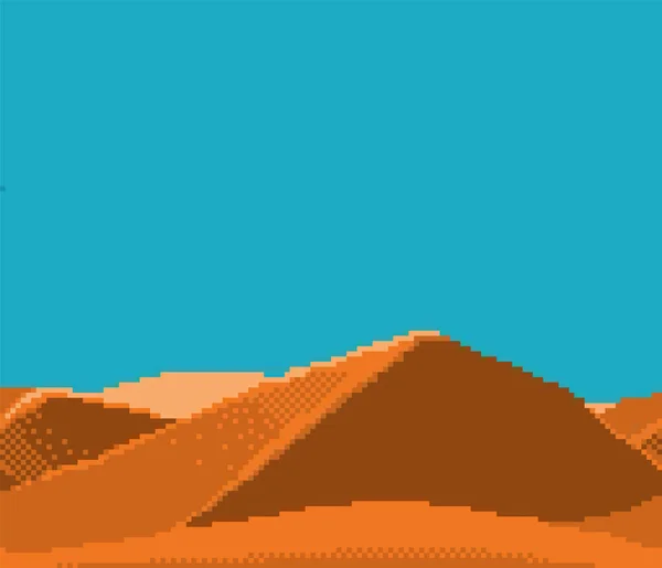 Pixel arte sin costuras fondo desierto paisaje — Vector de stock