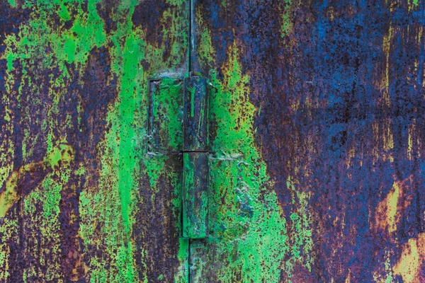 Rozsdás Fém Felület Textúrája Fehér Zöld Örökzöld Sötétkék Kék Öregített — Stock Fotó