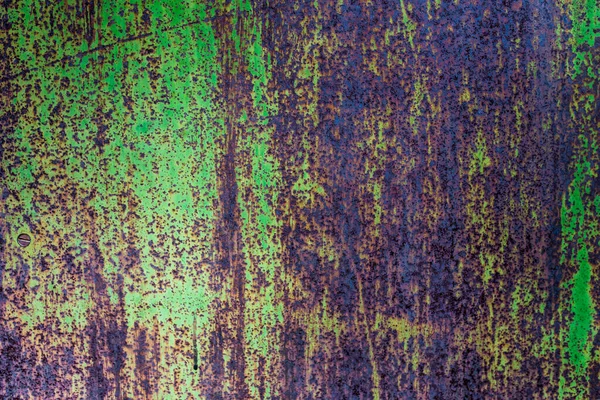 Textuur Van Een Roestig Metalen Oppervlak Met Witte Groene Zout — Stockfoto