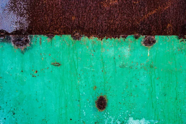 Textura Una Superficie Metálica Oxidada Con Blanco Verde Sal Siempreverde — Foto de Stock