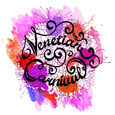 Venedik Karnavalı kartları, davetiyeler veya diğer soyut parlak zemin tasarımı üzerine yazı.