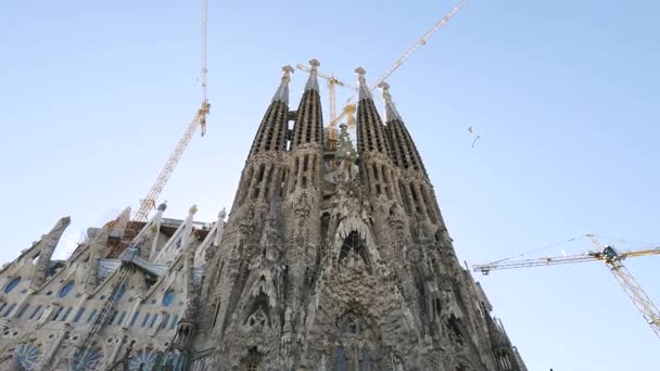 La Sagrada Familia Antoni Gaudi Barcelona Camera Car — Stok video