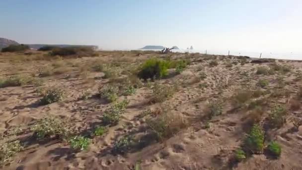 处女海滩沙丘空中无人驾驶视图 — 图库视频影像