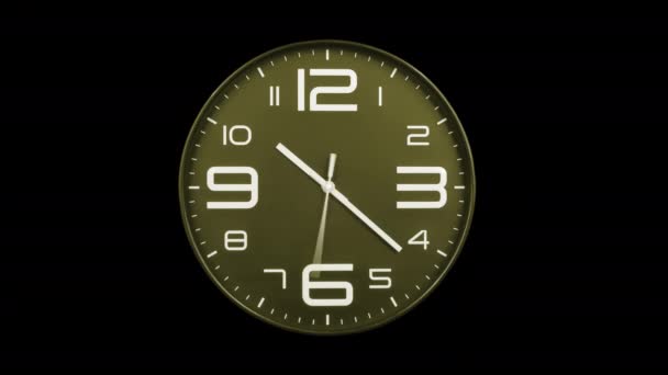Reloj Oro Moderno Cara Moviéndose Rápido Hacia Adelante Timelapse Reloj — Vídeos de Stock