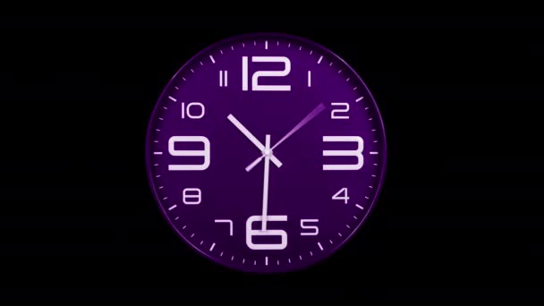 Relógio Roxo Moderno Movendo Rapidamente Para Frente Timelapse Relógio Marcar — Vídeo de Stock