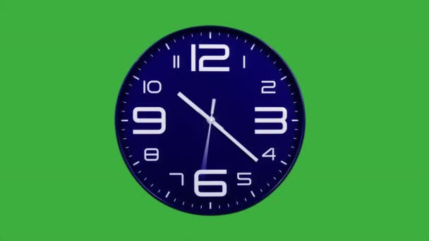 Reloj Azul Moderno Cara Moviéndose Rápido Hacia Adelante Time Lapse — Vídeos de Stock