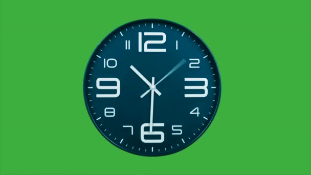 Moderne Hellblaue Uhr Gesicht Bewegt Sich Schnell Vorwärts Zeitraffer Uhr — Stockvideo