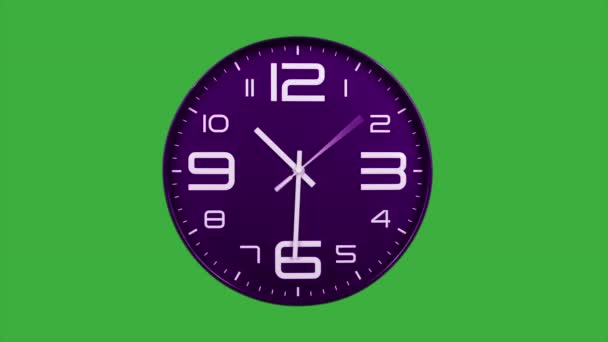 現代の紫色の時計の顔は 前方の時間の経過とともに急速に移動します ハイスピードカウンタータイマー 時間は この時間の経過の中で速く移動します 高速で走っている時計の顔 — ストック動画