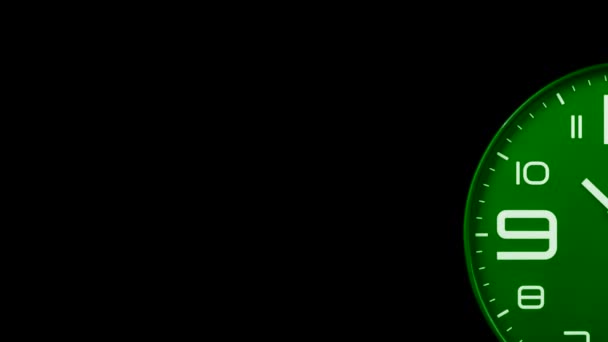 Современный Зеленый Циферблат Движущийся Вперед Быстрым Переходом Часы Тикают Ускоренное — стоковое видео