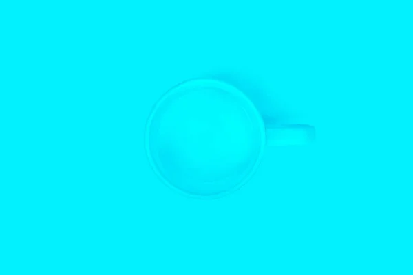 Blaue Tasse Auf Blauem Hintergrund — Stockfoto