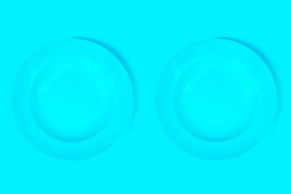 Blue Plates Blue Background — Stock Photo, Image