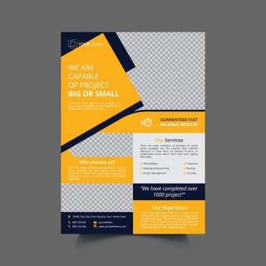  Broşür tasarımı. Gayrimenkul broşürü ya da el ilanı tasarımı. Soyut dairesi, broşür sunumu, yuvarlak şekilli arka planı olan gayri menkul afişi Teal Flyer. Modern poster dergisi, şablon. A4