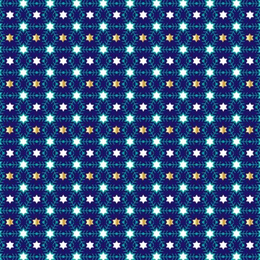 Altın Davut yıldızı kar taneleri desen 