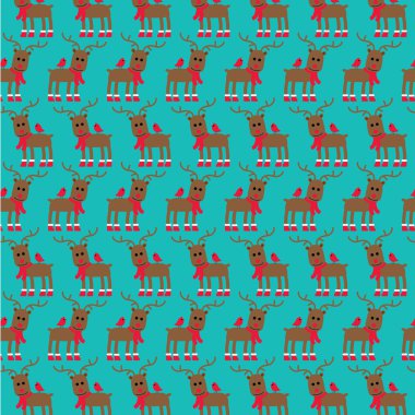 Şirin geyikler desenle Noel