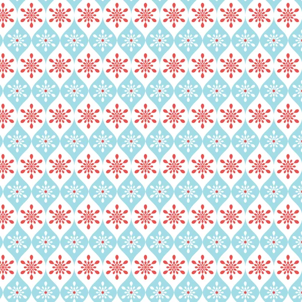 Blue and  red snowflake pattern — Stock Vector