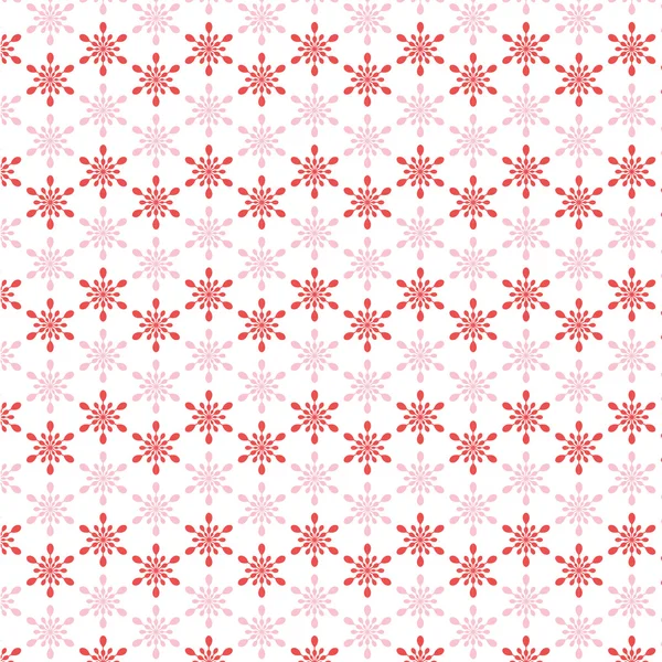 Motif flocons de neige rose et rouge — Image vectorielle