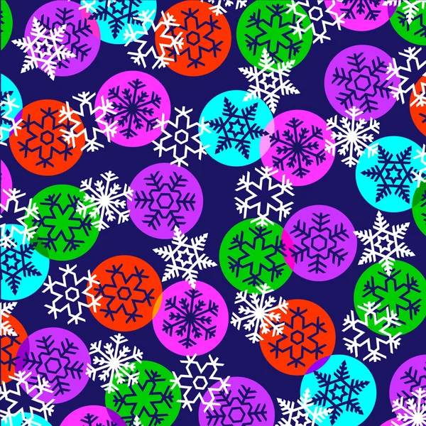 Overlapping bright   snowflakes pattern — Stock Vector