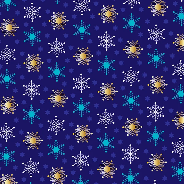 Schneeflockenmuster jüdischer Sterne — Stockvektor