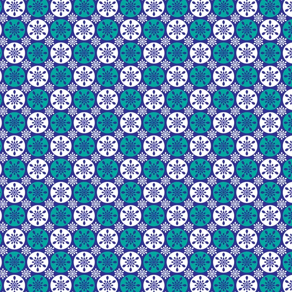 Blue circle snowflakes pattern — Stock Vector