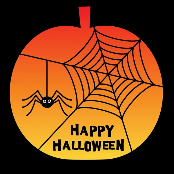 Halloween spider web pumpkin — Stock Vector