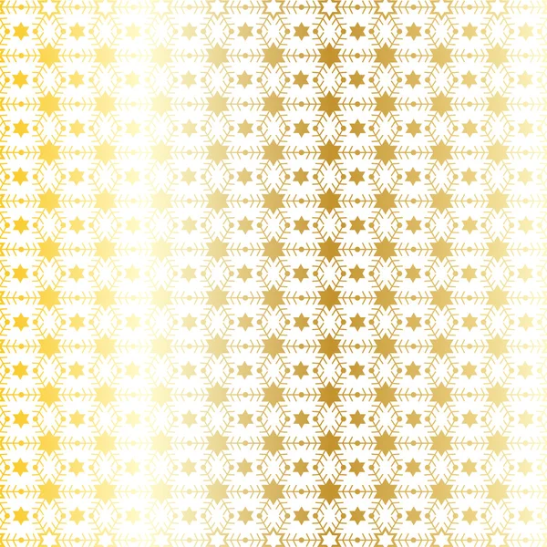ゴールドのダビデの星の雪片のパターン — ストックベクタ