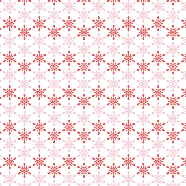 Red and pink snowflakes pattern — Stock Vector