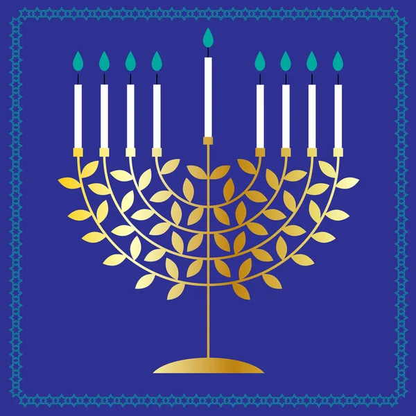 Chanukah menorah illüstrasyon — Stok Vektör